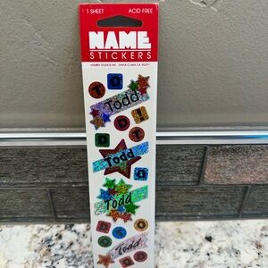 NEW / SEALED Hambly Studios Vintage Prismatic Name Stickers - TODD